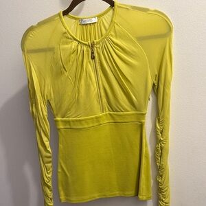 Versace Vibrant Yellow Long Sleeve Blouse